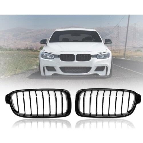 Pair of gloss matt carbon black 3-color front kidney grille 3 series F30 F31 F35 F80 2012 2013 2014 2015-2018 racing grille