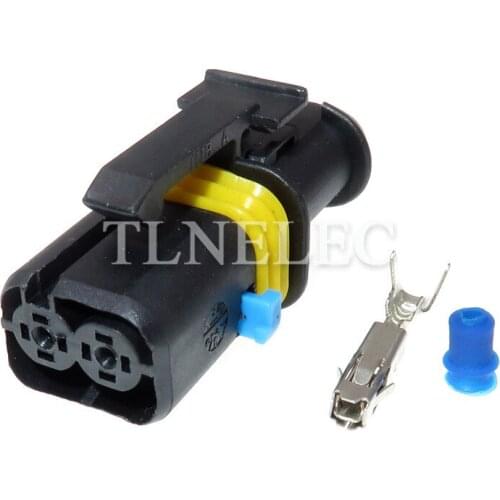 18385000002 1.5mm Black Female Adapter 2 Pin Way Waterproof Kostal Connectors Start Relay Plug for EFI Motor