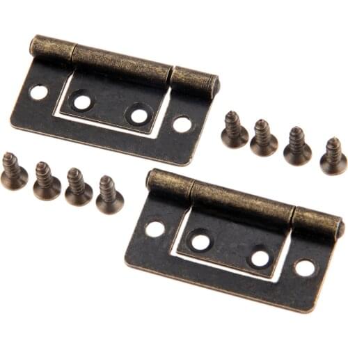 2Pcs Vintage Furniture Hinges Cabinet Drawer Door Luggage Iron Hinge Antique Decorative Hinges For Jewelry Wooden Box 38x20mm