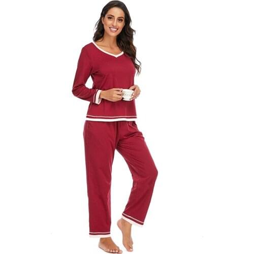 Pajama Suit Women Spring and Autumn Long-sleeved Style European and American Autumn and Winter New Ladies Home Service Two-piece
