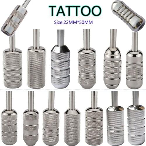 22MM profession Stainless Steel Tattoo Grip With Back Stem More styles to choose Tattoo machine Grip