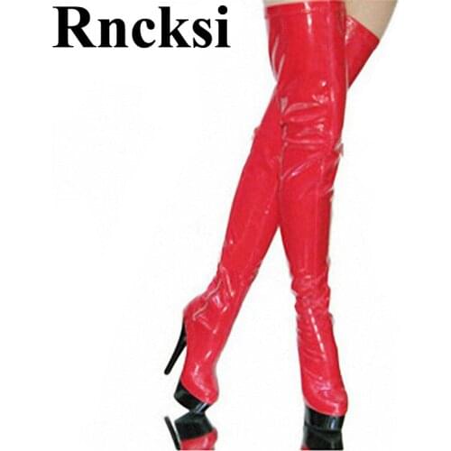 Rncksi Fashion Weddiing Party Womens Over The Knee Boots Sexy 15cm High Heels Boots Night Club Pole Dancing Shoes Girls Boots