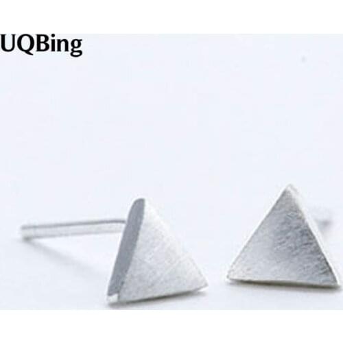 Plata 925 Sterling Silver Jewelry Triangle Stud Earrings Pure 925 Silver Earrings Brincos Pendientes de plata