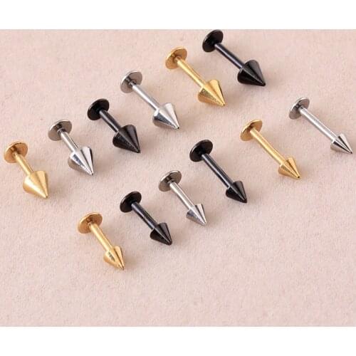 Alisouy hot 1 Pair unisex simple ear plug Stainless Steel Round stud Earrings trendy Ear jewelry for men women fashion type
