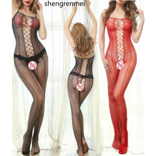 Shengrenmei 2019 Popular Red Underwear Ladies Nylon Nightwear Sexy Erotic Striped Lingerie Teddies & Bodysuits Dropshipping