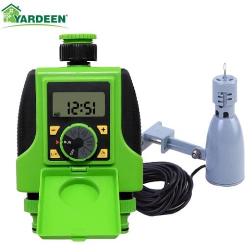 Two Outlets Garden Automatic Digital Electronic Solenoid Valve Sprinkler Water Timer Irrigation Controller With Rain Sensor