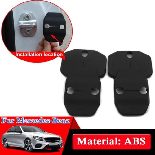 Car Styling ABS 4Pcs For Mercedes-Benz C-Class E-Class B-Class A-Class GLK GLC GLA SLK CLS Car Door Lock Protective Cover