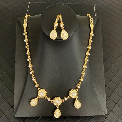 Algerian Moroccan Bridal Gold Hair Chain with Earring Arabic Luxury Wedding Hair Accessories Middle East Bridal Hair Band