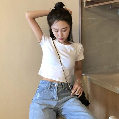 Tops white T Shirt Women Short Sleeve Tshirt fuchsia