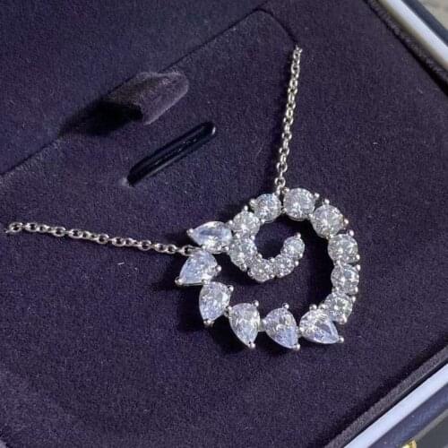 Designer Fashion 925 Sterling Silver Jewelry 3A Cubic Zirconia Party Necklace