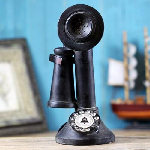 Vintage Bar Coffee Home Decoration Craft Artist Model Retro Telephone Camera Photography Props Resin Christmas Craft Ornaments