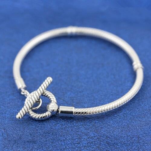 2020 Autumn Moments T-Bar Snake Chain Bracelet 925 Sterling silver Bracelets for women fit charms beads DIY Bangles Fine Jewelry