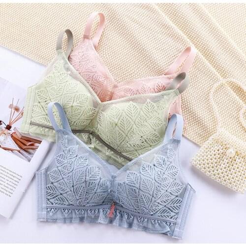 Wasteheart Sexy New Women Fashion Black Blue Green Lace Padded Bras Push Up Wireless Bras Bralette Cup B Underwear Female Bras
