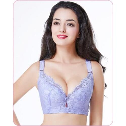 Ladies CDE Cup Big Size 3/4 Cup Lace thin Bra Bralette Deep V Womens Bras Underwear Lace Large Cup