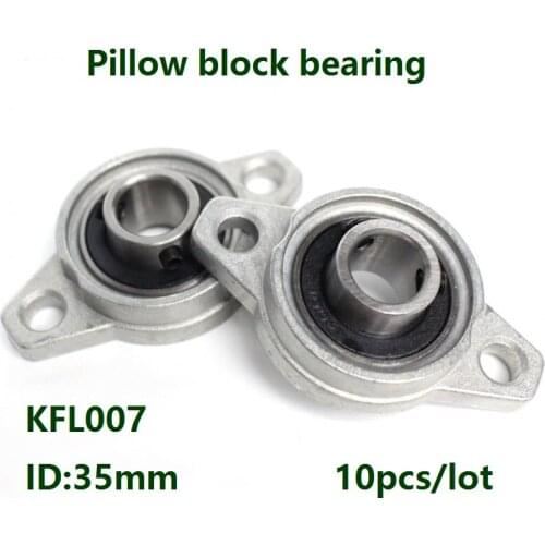 10pcs/lot KFL007 FL007 35mm zinc alloy pillow block bearings flange block for CNC Bore Diameter Zinc Alloy Bearing Units