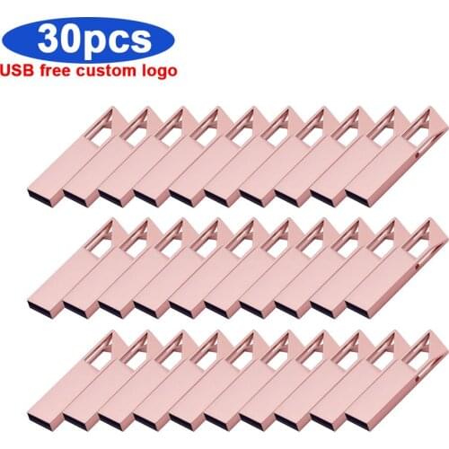 30pcs/lot Wholesale cle usb 32gb USB Flash Drive Metal Pen Drive 64gb pendrive 8gb micro usb 128gb 16gb memory stick Flash Drive