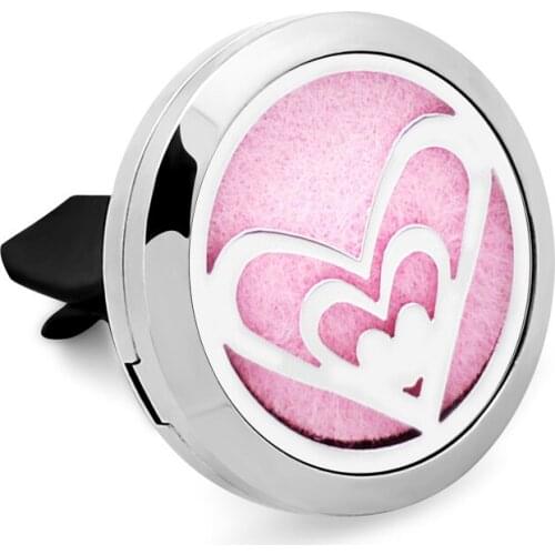 5PCS 3Style LOVE Car Perfume Locket Pendant 316L Stainless Steel Essential Oil Diffuser Car Perfume Locket With Free Pad