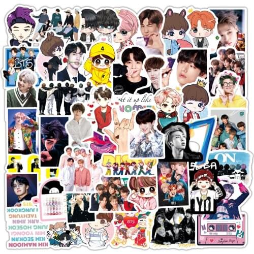 50PCS/Set KPOP Bangtan Boys Stickers Photo DYNAMITE Map of The Soul 7 Poster Photocard Cartoon Stickers Home Decor DIY lomo card