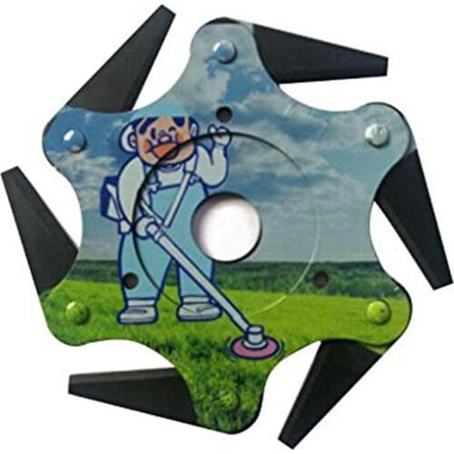 6T Trimmer Head 65Mn Grass Cutter Lawn Mower Weed Trimmer Head With 6 Steel Blades Garden Lawn Tool Suitable Lawn Mower