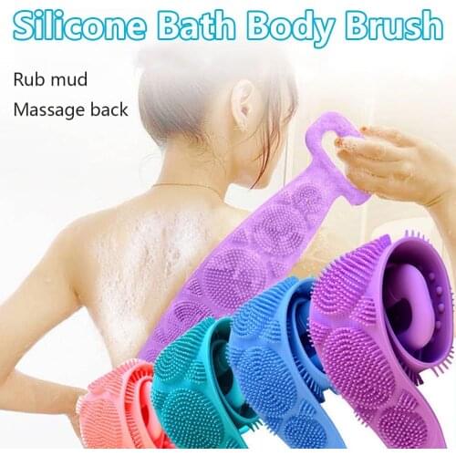 72 CM Long Style Magic Bath Brush Towels Silicone Body Massage Belt Exfoliating Back Wash Skin Household Clean Shower Brushes