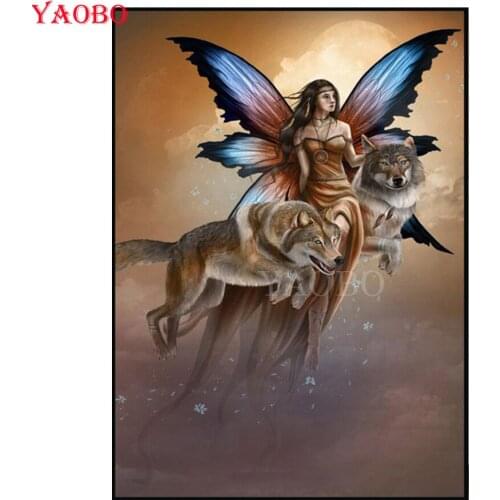 DIY Diamond Embroidery Butterfly Fairy and Wolf Cross Stitch Kits Home Decoration Diamond Painting Full Square Drill Handmade