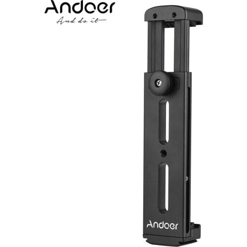 Andoer Metal Tablet Clip Tablet Tripod Adapter Holder Clamp 13.5-25.5cm Adjustable Width for iPad/ iPad Mini/ iPad Pro/ iPad 4
