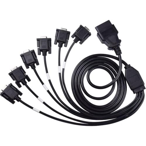 Car Automobile OBD male connector to 6 DB9 female plug Serial RS232 diagnostic tool gateway cable wire line