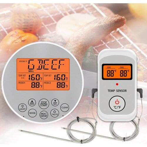 Wireless Barbecue Thermometer for Grilling Cooking Barbecue Dual Probe Digital Cooking Food Meat Oven Thermometer