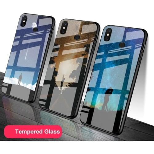 Starry Sky Tempered Glass Phone Case For Redmi Note 5 6 7 8 9 Pro Note8T Note9S Redmi8 9 Cover Shell