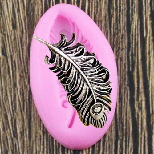 DIY Feather Cupcake Silicone Mold Sugarcraft Fondant Cake Decorating Tools Candy Clay Chocolate Gumpaste Moulds