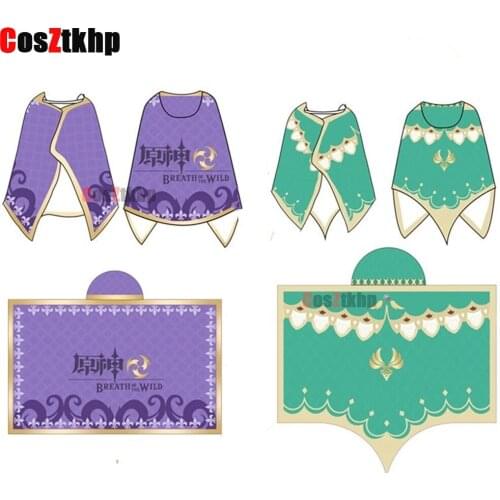 Game Genshin Impact Keqing Barbatos Cospaly Costume Cloak Hoodies Flannel Warm Easy Wear Coat Cape Blanket 2021 adult women men
