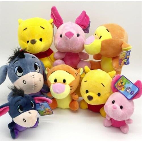 Disney Cartoon Plush Toy Winnie the pooh Bear Tigger Piglet Eeyore Donkey Stuffed Toys Doll Keychain Anime Plush Birthday Gifts