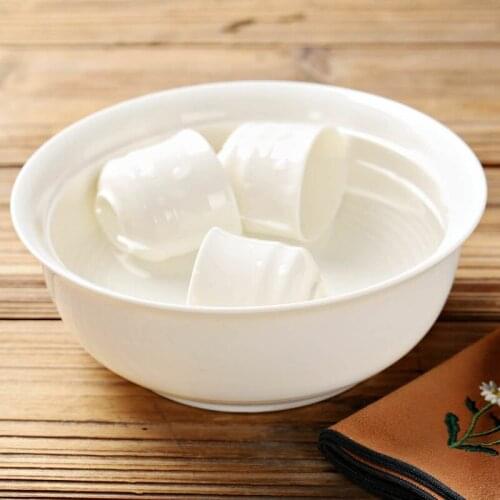 Ceramic Whiteware Cup Washing Accessories Home Tea Basin Jade Porcelain Washing Teacup Grow In Water Flower Pot Tea Set Siteel