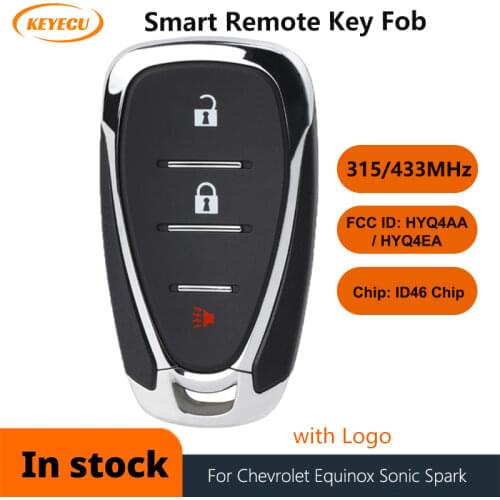 KEYECU Aftermarket Smart Remote Key 315MHz 433MHz for Chevrolet Equinox Sonic Spark 2018 2019 2020 Fob FCC: HYQ4AA, HYQ4EA