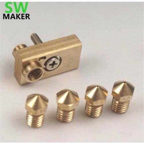 Ultimaker 2+Olsson block kit for DIY 3D printer 1.75mm / 3mm filament hotend interchangeable nozzle (0.25 0.4 0.6 0.8mm)