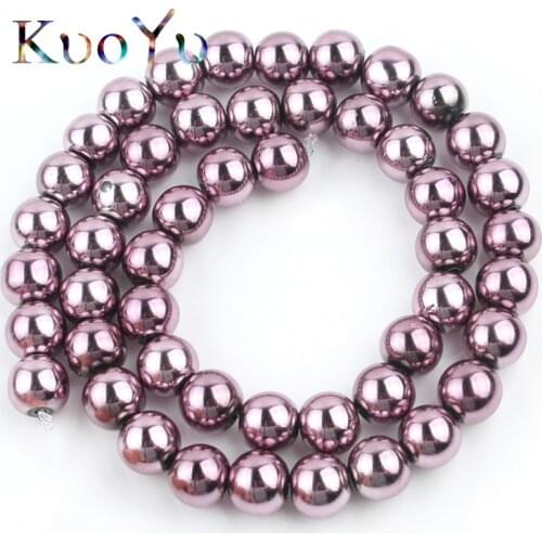 Pink Plated Hematite Natural Stone Beads Round Loose Spacer Beads For Jewelry Making DIY Bracelet Necklace Earrings 3/4/6/8/10mm