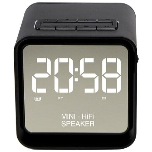 Mini bluetooth speaker new alarm clock bluetooth speaker makeup mirror foreign trade private mode metal card 2019 new