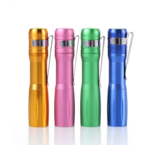 Mini LED Torch Aluminium alloy shell Led Flashlight lamp light mini Torch Light 1 Mode for AAA Battery four colors free shipping