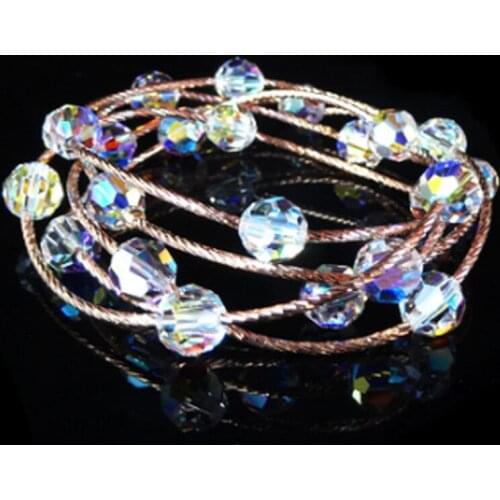 Fashionable Atmospheric Crystal Bracelet Female Korean Version Multi-Bracele Rose Gold Valentines Day Gift