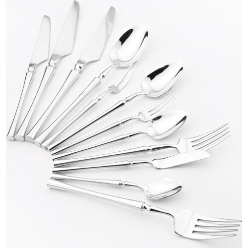 Western Food Mirror Polishing Cutlery Set Dinnerware 304 Stainless Steel Dinner Knife Fork Coffee Spoon Chopsticks Tableware Set