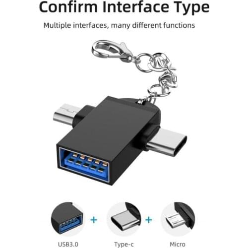 NEW! 2-in-1 Type-C Micro USB OTG Adapter For Android Huawei USB 3.1 Data Transmit Converters For Tablet Hard Disk Drive Phone
