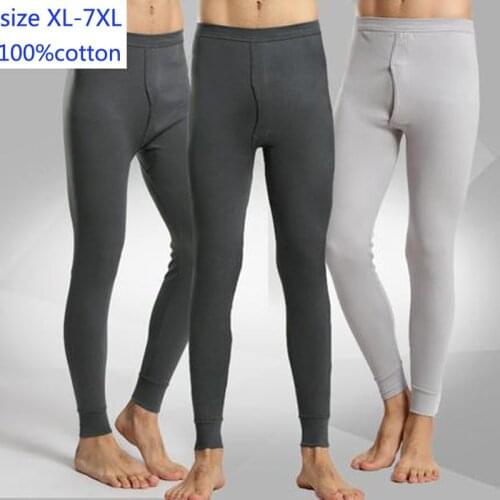 New arrival fashion Men Autumn Bottoming Trousers Pure Cotton Warm Pants Underwear plus size XL 2XL 3XL 4XL 5XL 6XL 7XL