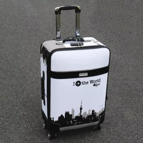 New fashion canvas rolling luggage men women large password trolley suitcase Korean version 20/24/28 inch travel luggage