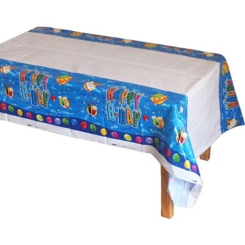 Disposable Plastic Table Cloth Table Cover Tablecloth Waterproof For Kids Birthday Party Decoration 180*108cm And Match Napkin