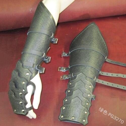 Adult Medieval Battle Warrior Larp Knight Arm Wrist Bandage Leather Armor Bracer Rivet Steampunk Archer Gauntlet Costume