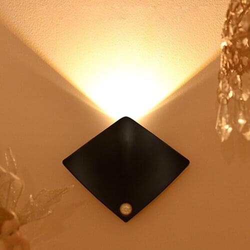 LED Night Light Motion Sensor USB Charging Magnetic Suction Hanging Lamp Wireless Convenient Bedside Corridor Wall Lamps