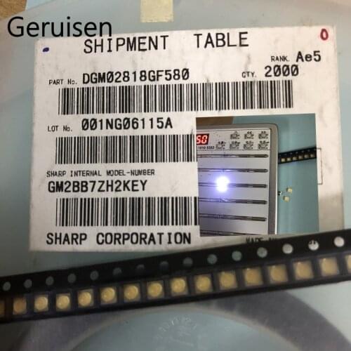 200PCS LED Backlight High Power LED 0.8W 2828 6V Cool white 45LM GM2BB1ZF2CEM TV Application