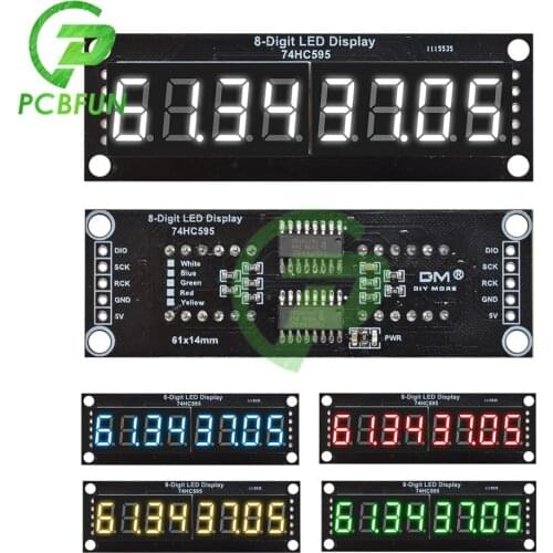 New 0.36 Inch 8-Digit Digital Display Tube Module 74HC595 7 Segments LED Display 4 Colors for Arduino 3-pin Digital I/O Module