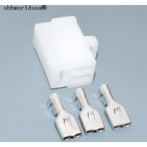 Worldgolden 1/2/5/30/100sets 3pin 6.3mm auto 250 type connector auto female wiring harness connector 6110-4533