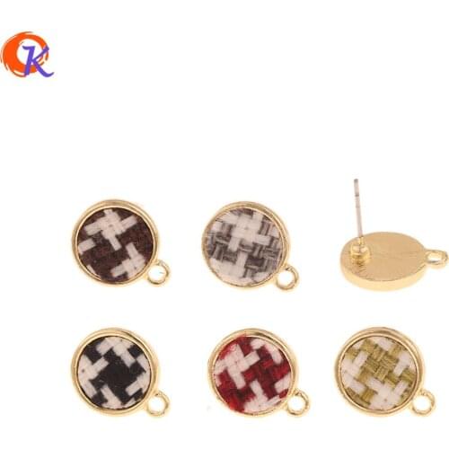 Cordial Design 100Pcs 12*15MM Jewelry Accessories/Earrings Stud/Coin Shape/Fabric Effect/Hand Made/DIY Making/Earring Findings